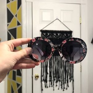retro round flower sunglasses